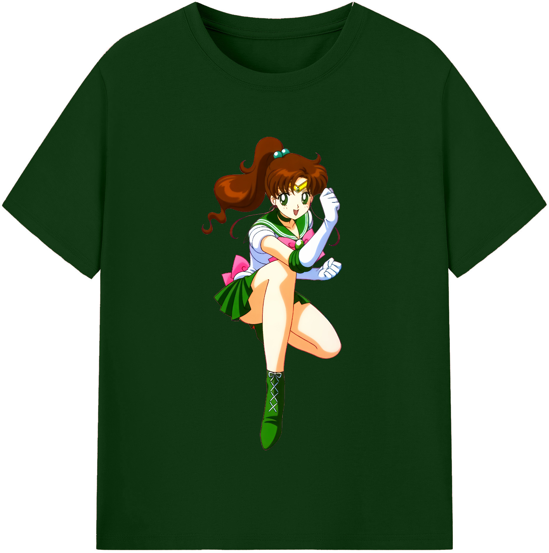 （画像用） 美少女戦士セーラームーン 木野 まこと きの まこと Sailor Moon Kino Makoto （セーラージュピター；Sailor Jupiter） 綿100％半袖Tシャツ（フロントプリント）
